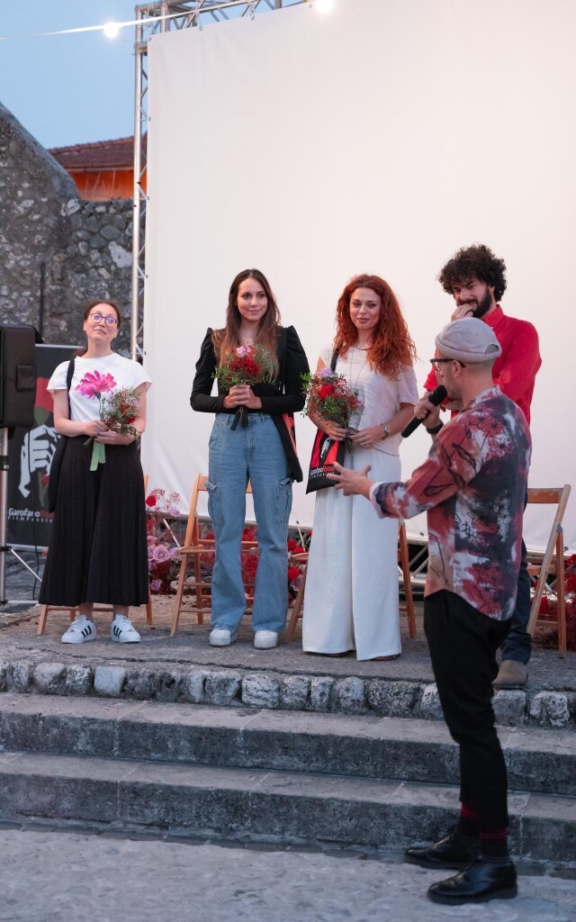 Enrica Rossi, Giulia Personeni e Marianna Coppola della Desmoid Foundation Onlus con Alessio De Stefano e Paolo Santamaria