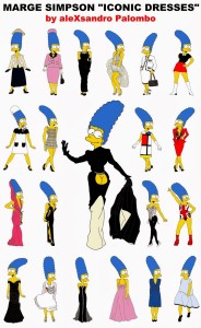 Marge Simpson WALLPAPER Art Cartoon Illustration Satire Sketch Fashion Luxury Style Iconic Dresses all the time The simspsons Humor Chic by aleXsandro Palombo