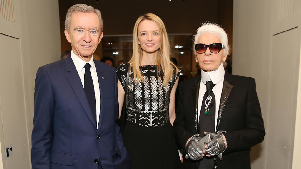 Bernard Arnault, Delphine Arnault, Karl Lagerfeld ph. sito LV