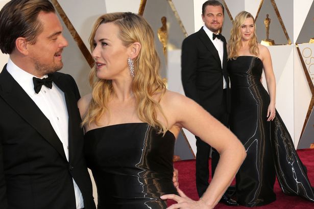 Kate Winslet in Ralph Lauren e Leonardo DiCaprio in Giorgio Armani, alla cerimonia degli Oscar. Credits: Google.