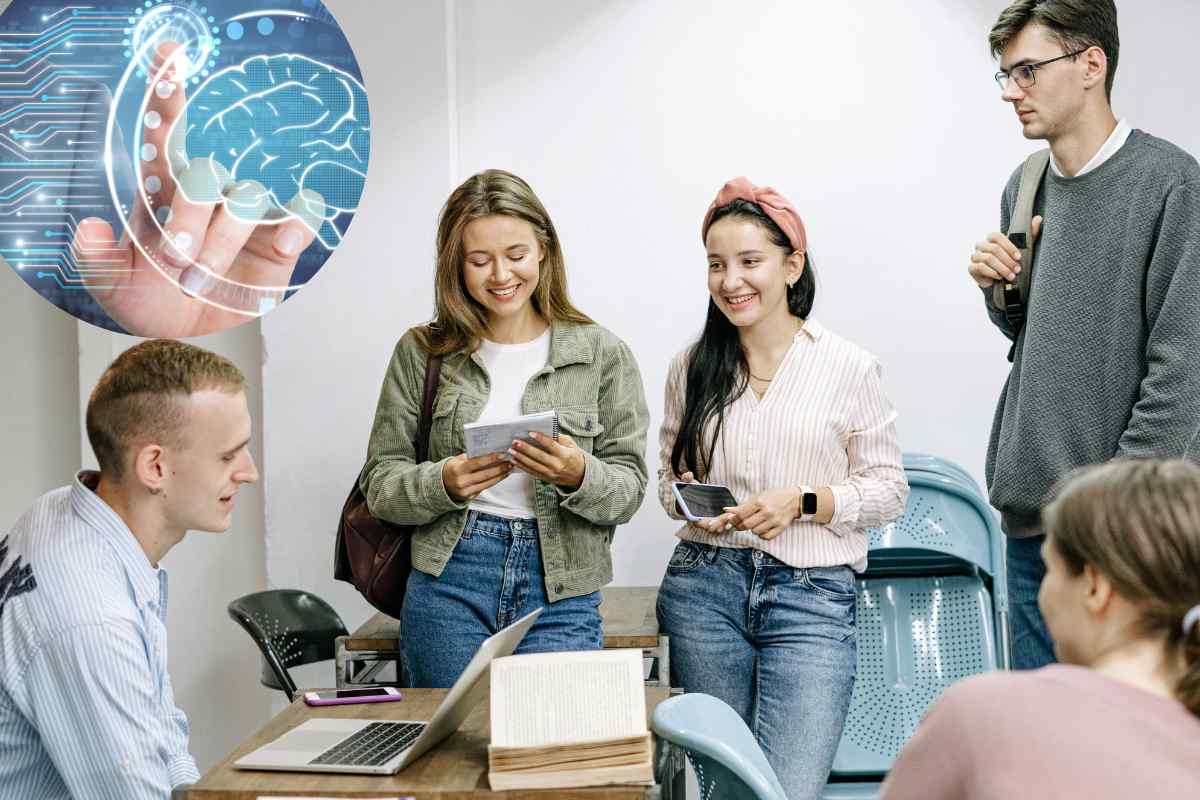 gruppo di persone insieme, immagine cervello